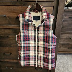 Lands' End plaid puffer vest